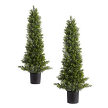 2 kpl 914 mm:n Cedristä valmistettuja keinotekoista topiary-puuta - Duoku - Realistiset koristekasvit - Sisä- ja ulkokäyttöön