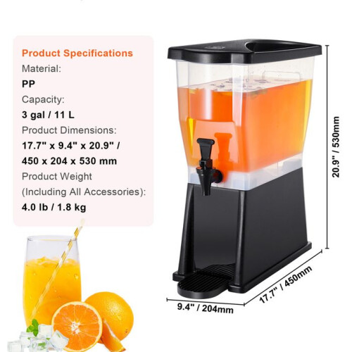 Drankdispenser - DUOKU - 3 Gallons - Plastic - Tapdeksel - Feestgebruik 1