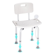Sedia da Doccia-Duoku-con Schienale-Sedile di Doccia Regolabile in Altezza-Panca per Bagno Antiscivolo per Anziani