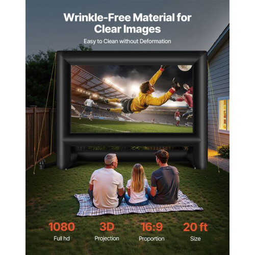 Écran de Projection Gonflable - DUOKU - 610 cm - Format 16:9 - Lavable - Installation Facile 2