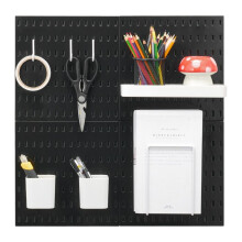 Perforiertes Kunststoffpaneel-Set-Duoku-11" x 11"-Wandorganisierer mit 4 Paneelen-mit Zubehör-für Garage, Küche, Büro