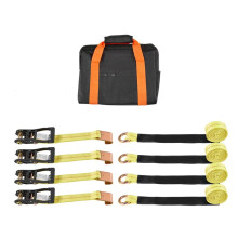 Cinghie di Fissaggio per Pneumatici con Gancio Piatto-Duoku-Kit di Fissaggio-per Veicoli con Capacità di Carico di 1512 kg