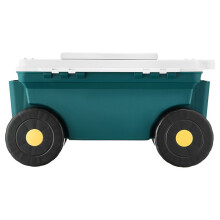 Silla Rodante de Jardín Ligera 2 en 1-Duoku-con Espacio de Almacenamiento-Carro con Silla y Mango-Ideal para la Desmalezadora