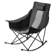 Schaukelklappstuhl - DUOKU - AC2026D - Schwarz Grau - 102 kg - Aufbewahrungstaschen