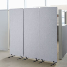 Trennwand - DUOKU - TLD-001 - 3 Paneele - Polyester PET - Hellgrau