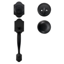 Ensemble de Poignée de Porte D'entrée - DUOKU - Modèle 20185-10B - Noir Mat - Réglable - 60/70 mm