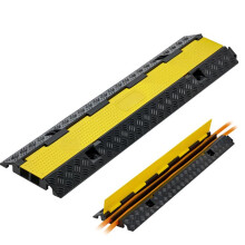 Rampa de Protección para Cables-Duoku-Capacidad de Carga 9979 kg-Pasaje al Suelo de 2 Canales 32 x 31 mm-reductor de goma