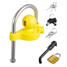Antifurto per gancio di traino Duoku per attacchi da 46 mm, 50,8 mm e 58,7 mm, Lucchetto Robusto con Chiavi, Giallo