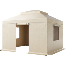 Capa de Gazebo Inverno-Duoku-3,05 x 3,65 m-Cobertura para Telhado Rígido-com Paredes Laterais e Janelas em Rede-Material PE