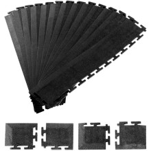 Randset - DUOKU - 12 Randen en 4 Hoeken - Modulair - PVC - Zwart