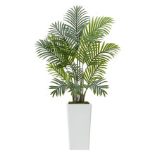 Künstliche tropische Pflanze - DUOKU - Areca-Palme FH-SWK120 - Set von 2 - 1,2 m - Weißer Topf