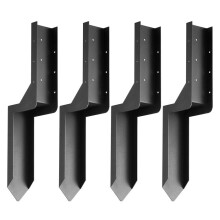 Kit de Reparação de Ancoragens de Postes - DUOKU - 3,5 x 3,5 Polegadas - Aço - Pacote com 4 Estacas