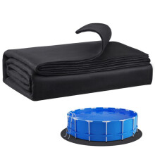 Tappeto da Sole per Piscina - DUOKU - Rotondo - Geotessile 180 g/m² - 12 piedi - Taglio Facile
