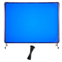 Laserscherm-Duoku-1,74 x 2,34 m-met Frame-Mobiele Beschermgordijn van Vlamvertragend Vinyl-Uitgerust met 4 Wielen-Blauw