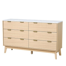 Comoda - DUOKU - IVY-VVR-011 - 6 Gavetas - Madeira Clara - Estilo Minimalista Moderno