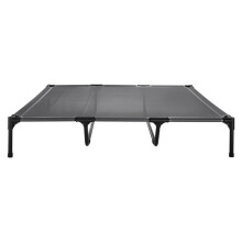 Letto Sorreggente per Cani e Gatti - DUOKU - XL - Portatile - Struttura in Acciaio - Grigio + Nero