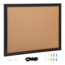 Tweezijdig Krijtbord-Duoku-24 x 18 inch-MDF Frame-met 10 Duimspijkers-voor Decoratie van Bureau, Huis en School