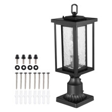 Buitenstaand lampstatief - DUOKU - Set van 2 - 450 mm - Waterdicht - Glas lampenkap - Duskdetectie