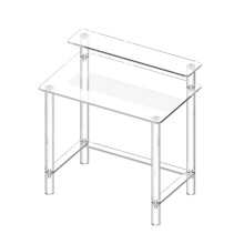 Acryl Bureau - DUOKU - 50 x 80 x 88 cm - Transparant - Draagvermogen 60 kg - Hedendaags Ontwerp