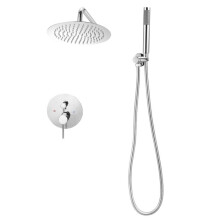 Inbouw Douchekraan Set - Duoku - Douche Systeem met Ronde Hoofddouche van 25,4 cm - Handdouche en Kit