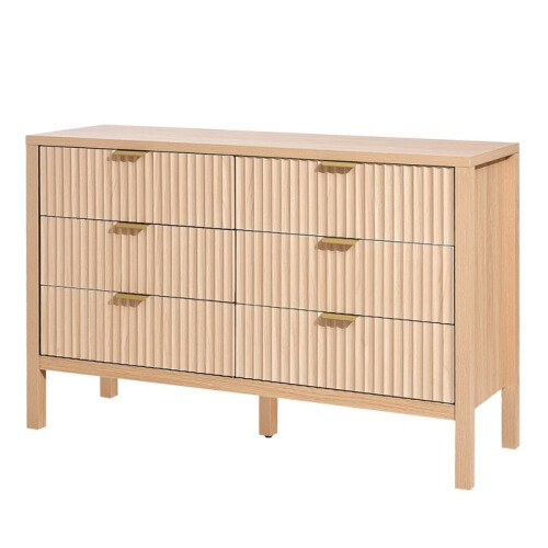 Commode - DUOKU - IVY-VVR-010 - 6 Tiroirs - Bois Clair - Anti-basculement