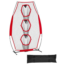 Red de Entrenamiento para Fútbol-Duoku-168 x 245 cm-Rejilla de Lanzamiento de Rugby con 3 Zonas de Objetivo-sin Nudos-Rojo