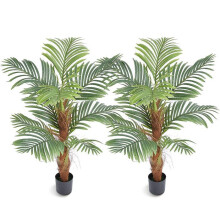 Künstlicher Baum-Duoku-1219 mm-PE Betelnuss-Palme 2 Fake Grünbäume mit Topf 127x113 mm Pflanze-Dekoration für das Zuhause