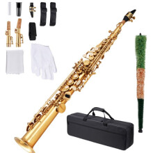 Saxofoon Droit Sopraan B-Tune-Duoku-Kit Saxofoon Beginners Messing Duurzaam - met Transportkoffer-Mondstuk-Halsbanden
