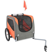Remorque pour Chien - DUOKU - Modèle DT806 - Capacité 30 kg - Pliable - Couleur Orange/Gris