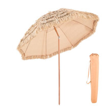 Parasol - DUOKU - Hawaïaan 2,4 m - Inclinabel - Stroodak PP - 8 Metalen Spaken