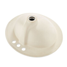 Waschbecken Halb-Eingelassen - DUOKU - Weiße Keramik - Ovale Schüssel - 485 x 425 mm - 3 Löcher für Wasserhahn