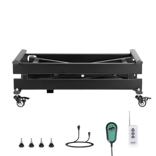 Table Elévatrice Electrique à Ciseaux Simple-Duoku-Capacité 150 kg-Hauteur Réglable de 200 à 710 mm-Equipée de 4 Roues
