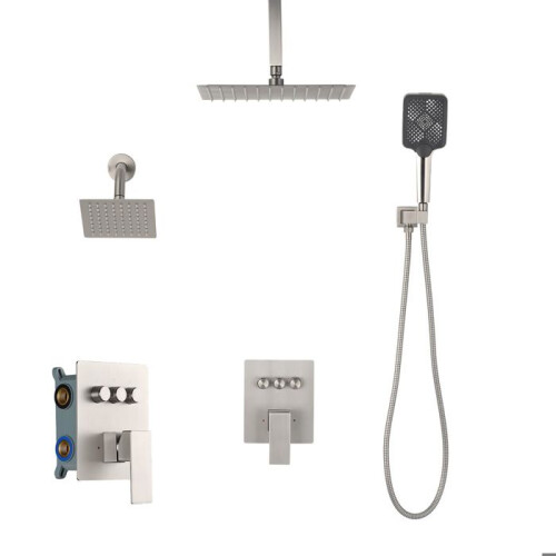 Dusche-Set Duoku - 3-Funktions-Duschsystem - Wanddusche und multifunktionale Handbrause 4-in-1
