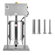 Prensador de Salchichas Eléctrico-Duoku-10 L-Aparato Vertical de Acero Inoxidable con Control de Velocidad Ajustable y Pedal