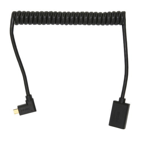 Ελαστικό καλώδιο με σπείρωμα για συσκευές HDMI, γωνιακός σύνδεσμος DC που