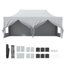 Toldo Plegable - DUOKU - Toldo Portátil 10x20 pi - Resistente a los UV - Impermeable - Paredes Desmontables