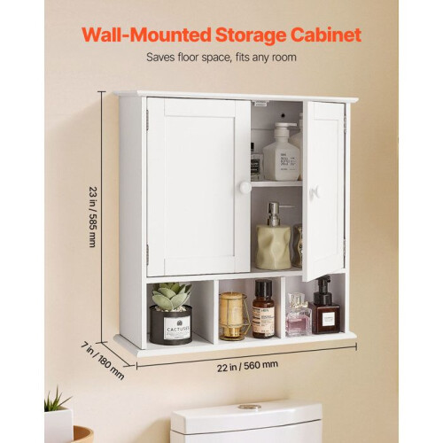 Badkamer Wandkast - DUOKU - KLBR-01 - 2 Deuren - Verstelbare Plank - Wit 2