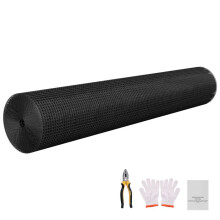 Grillage Métallique - DUOKU - Maille 1,27 cm - Fil de Fer Galvanisé - Revêtement PVC Noir - 152 cm x 30,5 m