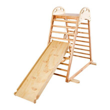 Binnen Speelplaats 4-in-1 - DUOKU - Glijbaan, Ladder, Ringen - Massief Hout - Capaciteit 100 kg