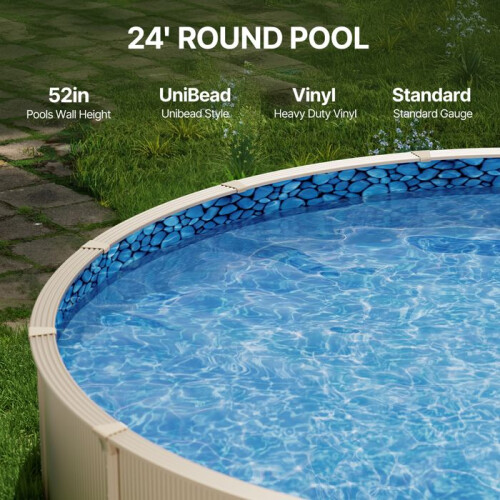 Revestimento de Piscina - DUOKU - 24 Pés - Vinil Unibead - Calibre Padrão - 52 Polegadas de Altura 2