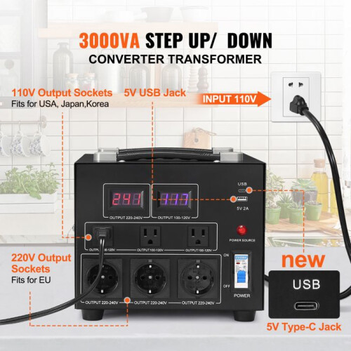 Transformador Conversor de Tensão - DUOKU - SV-3000VA - 3000 W - Certificado CE - Interior 2