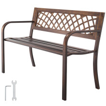 Banc de Jardin - DUOKU - YS-7023BR - Acier Carbone - Dossier en PVC - 2 Personnes