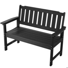 Banco de Jardim - DUOKU - Banqueta Externa - Plástico Resistente - Capacidade 363 kg - Preto