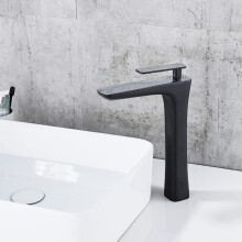 Black Gold Brass Kitchen Faucet Single Hole with Heightened Spout for Modern Basin Sink
