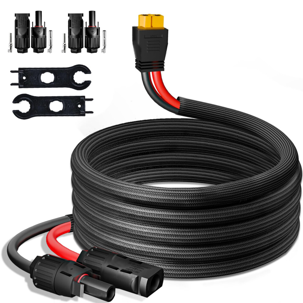 10Ft 12Awg Solar Extension Cable To Xt60 Connector, Ip67 Waterproof For Rv Power Station 9001264026974