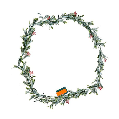 Weihnachtsgirlande - DUOKU - 2 m - Leuchtend - Olivenblätter - Rote Beeren
