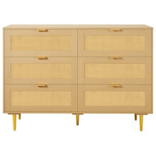 Commode - DUOKU - ZD-25TB01 - 6 Gavetas - Rattan Sintético - Estilo Boêmio