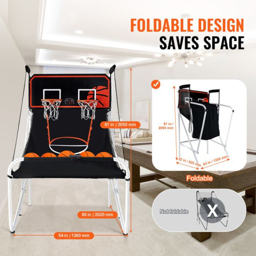 Jeu d'Arcade de Basket-ball - DUOKU - Pliable - 2 Joueurs - 5 Balles - 8 Modes 2