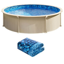Rivestimento per Piscina - DUOKU - Modello Rotondo - 8 Piedi - Vinile Sovrapposto - Altezza 48-54 Pollici