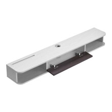 Drijfende TV-meubel - DUOKU - 140 cm - Wit - Voor DVD-speler en Spelconsole - 52 mm Kabelgat